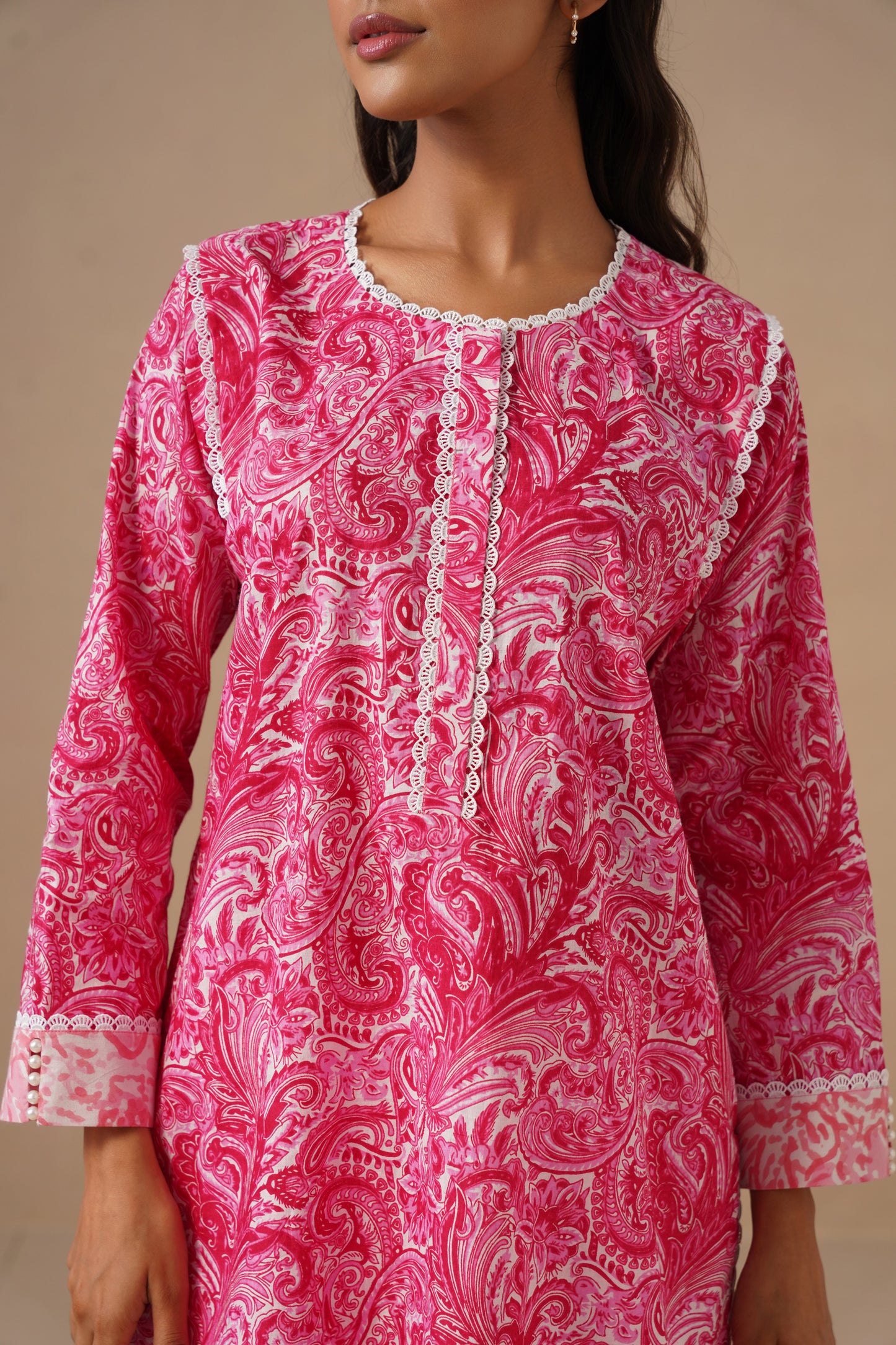 Cotton Fabric with Lases and Pants