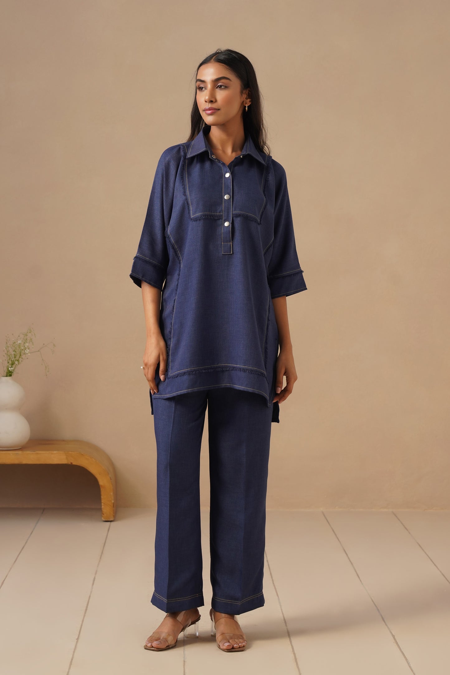 Linen Fabric with Pants