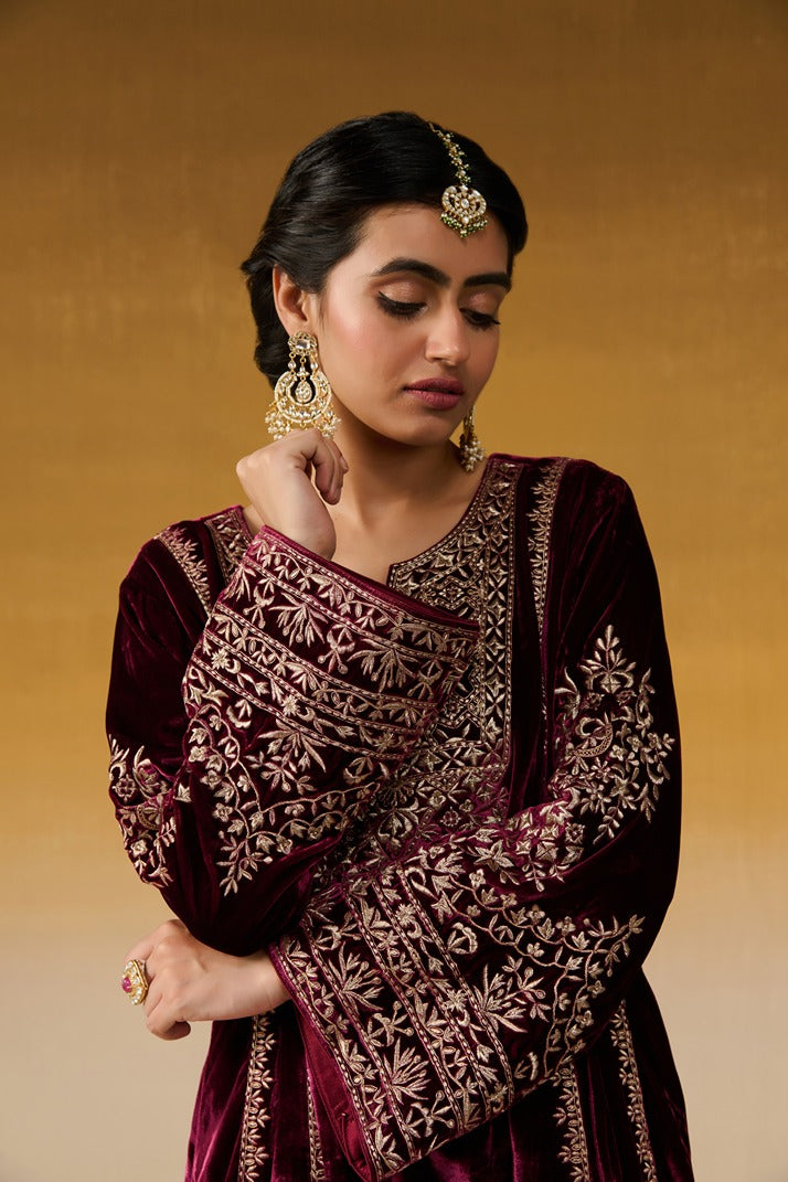 Velvet Fabric Embroidered
