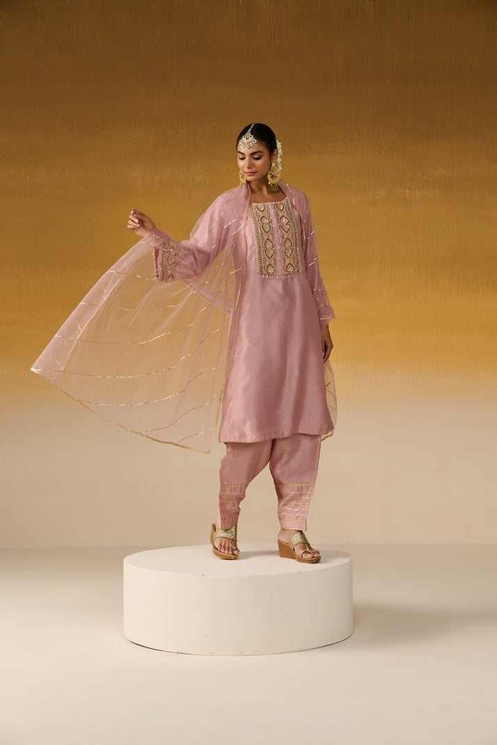 Chanderi Silk Fabric Embroidered