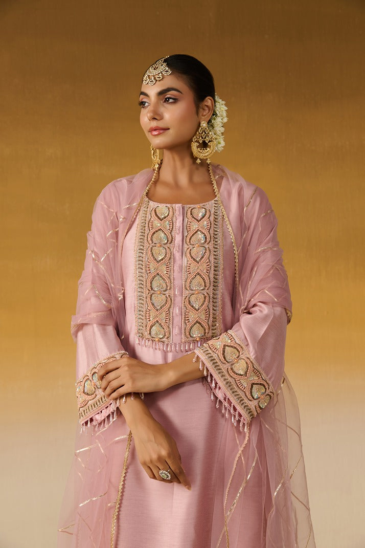 Chanderi Silk Fabric Embroidered
