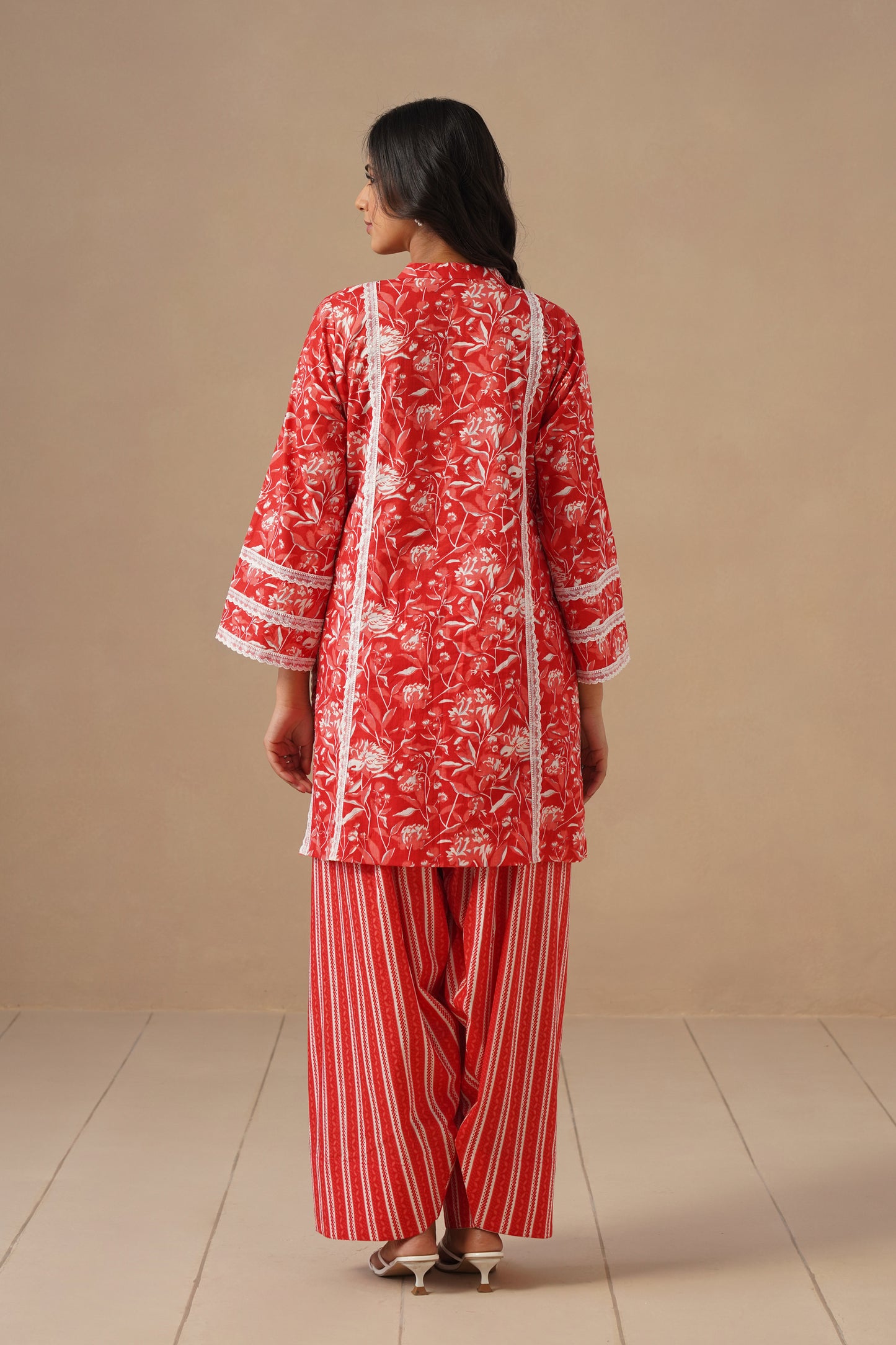 Cotton with Lases and Farshi Salwar