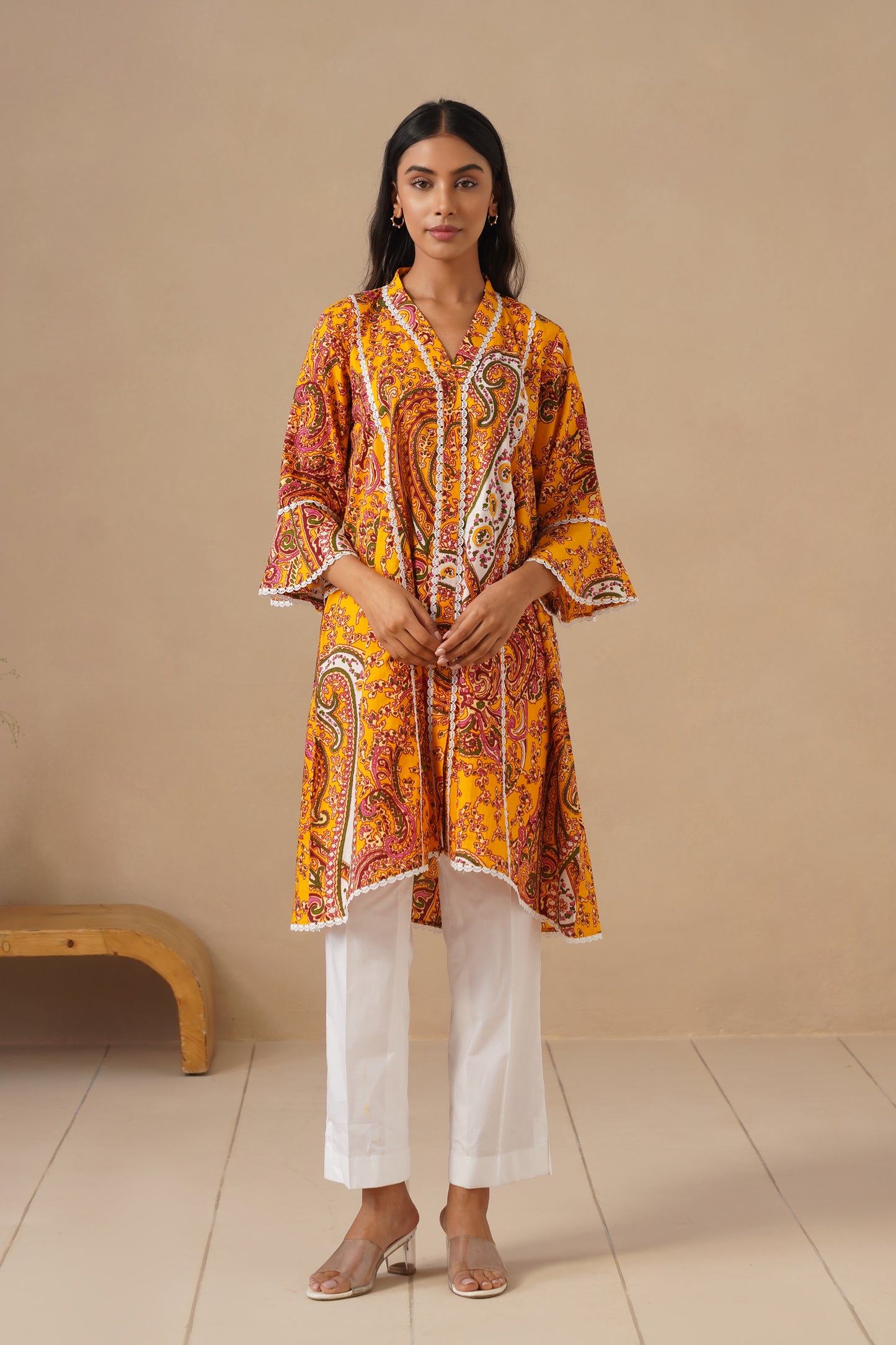 Cotton Fabric with Lases and  Pants