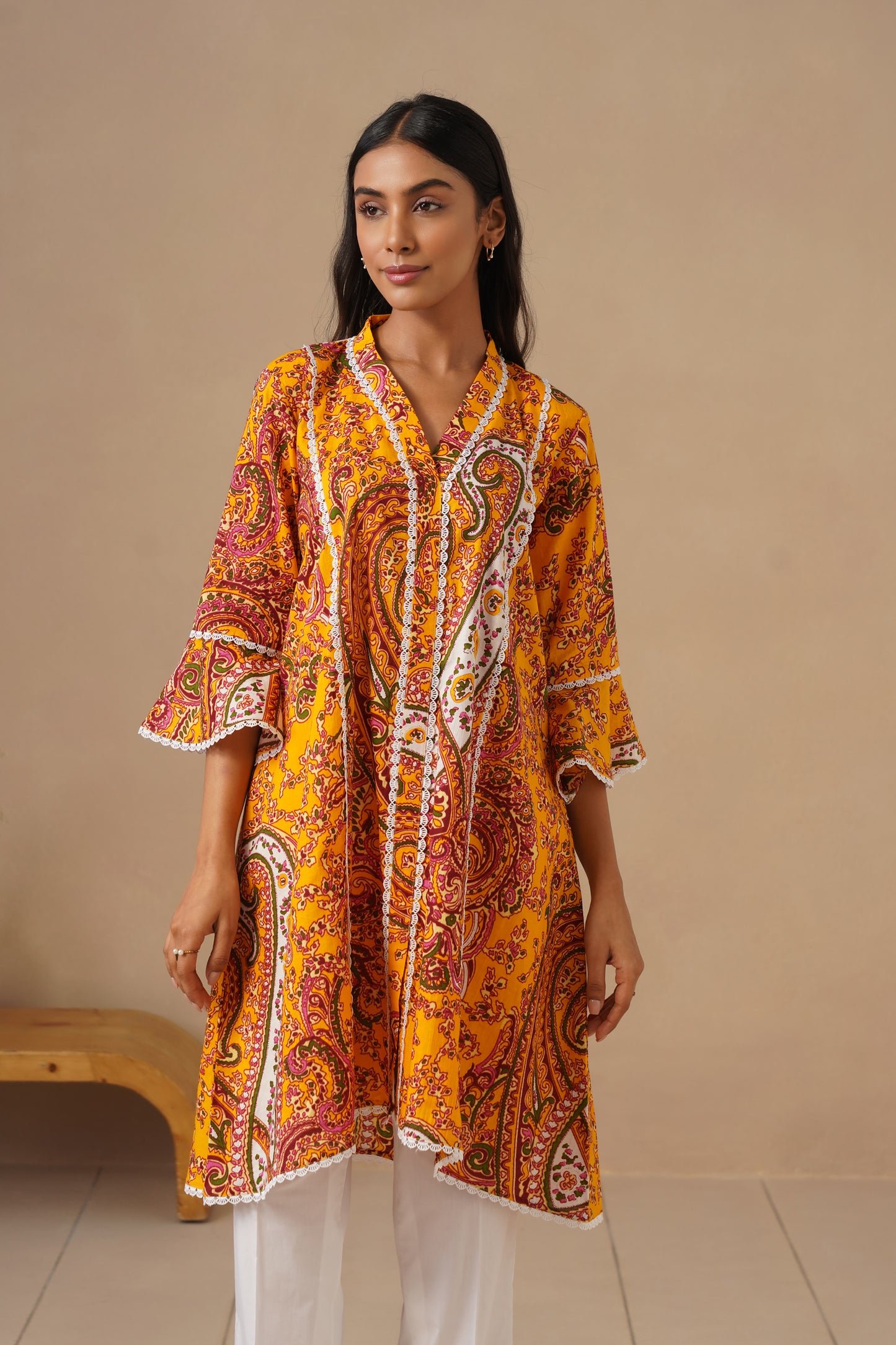 Cotton Fabric with Lases and  Pants