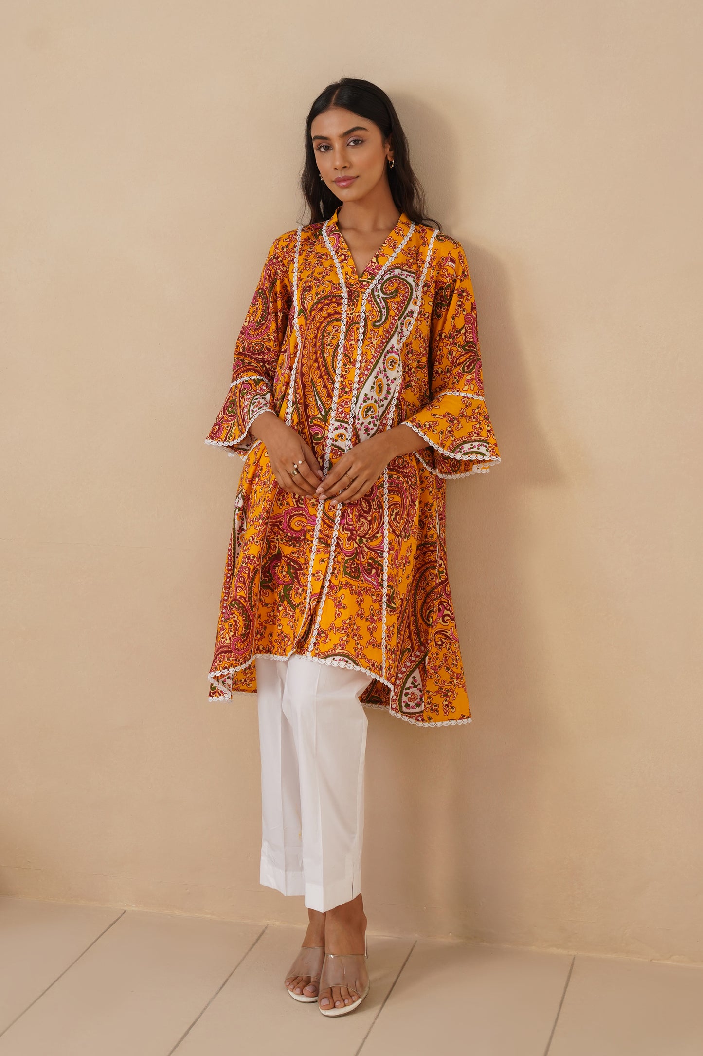 Cotton Fabric with Lases and  Pants