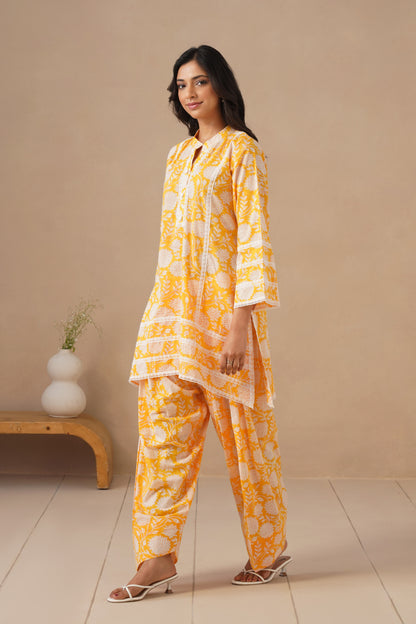 Cotton Fabric with Lases and Farshi Salwar