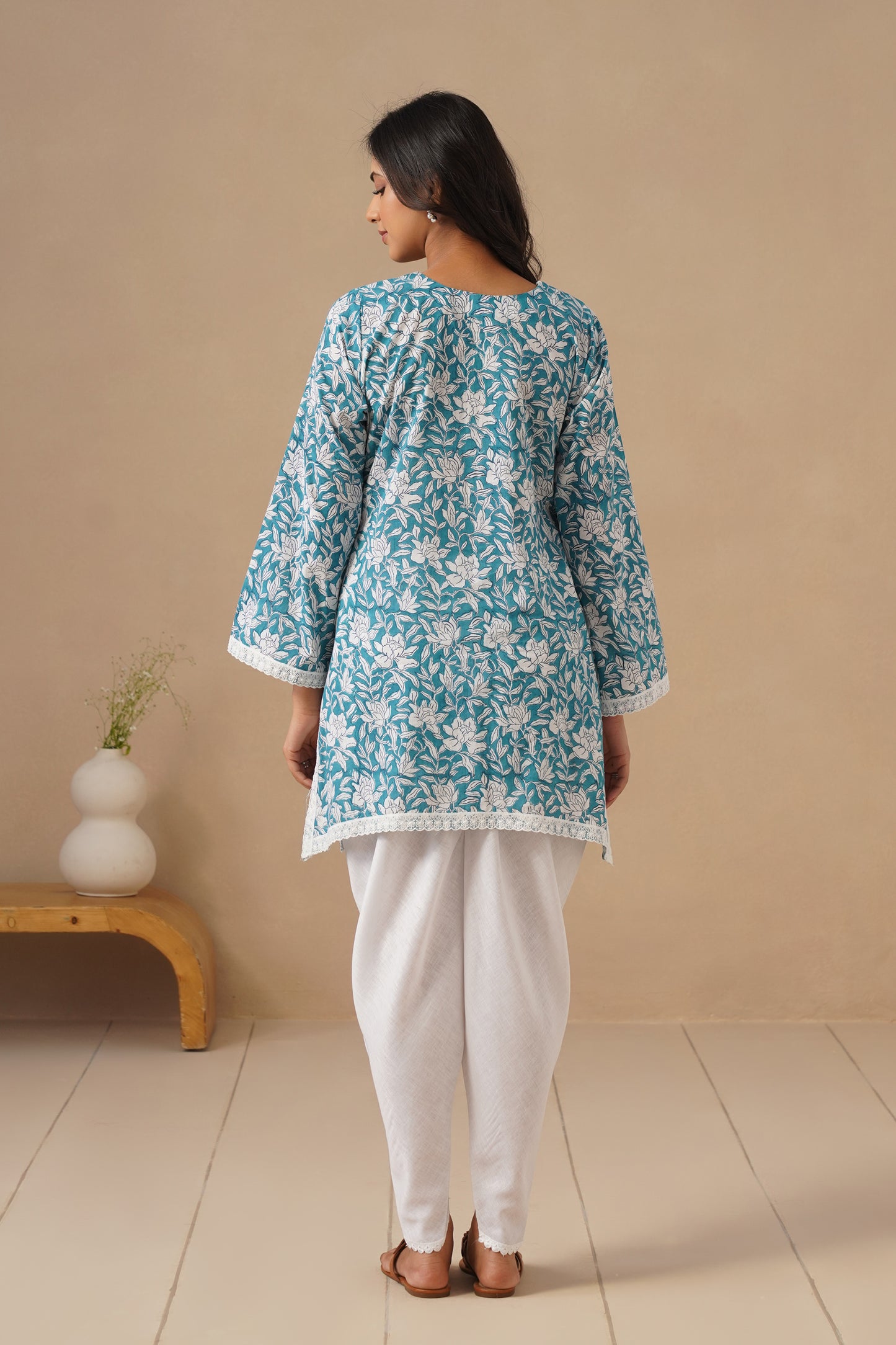 Cotton Co-ord Set with Lases and Farshi Salwar