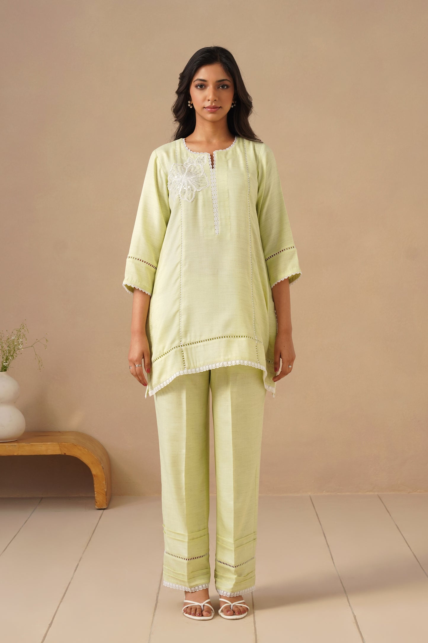 Linen Fabric with Pants
