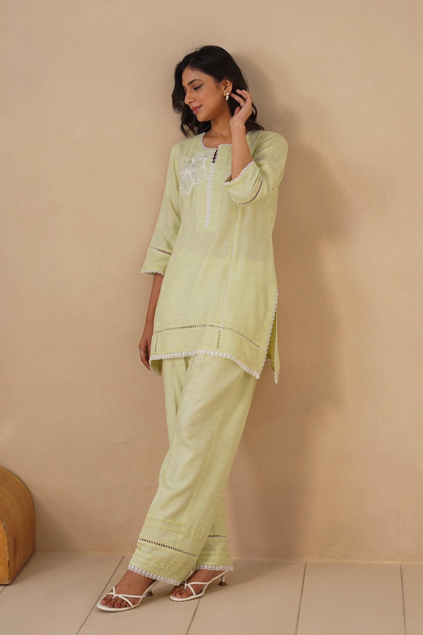 Linen Fabric with Pants