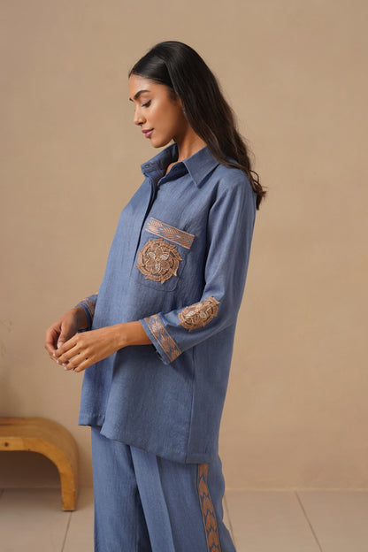 Linen Fabric with Pants