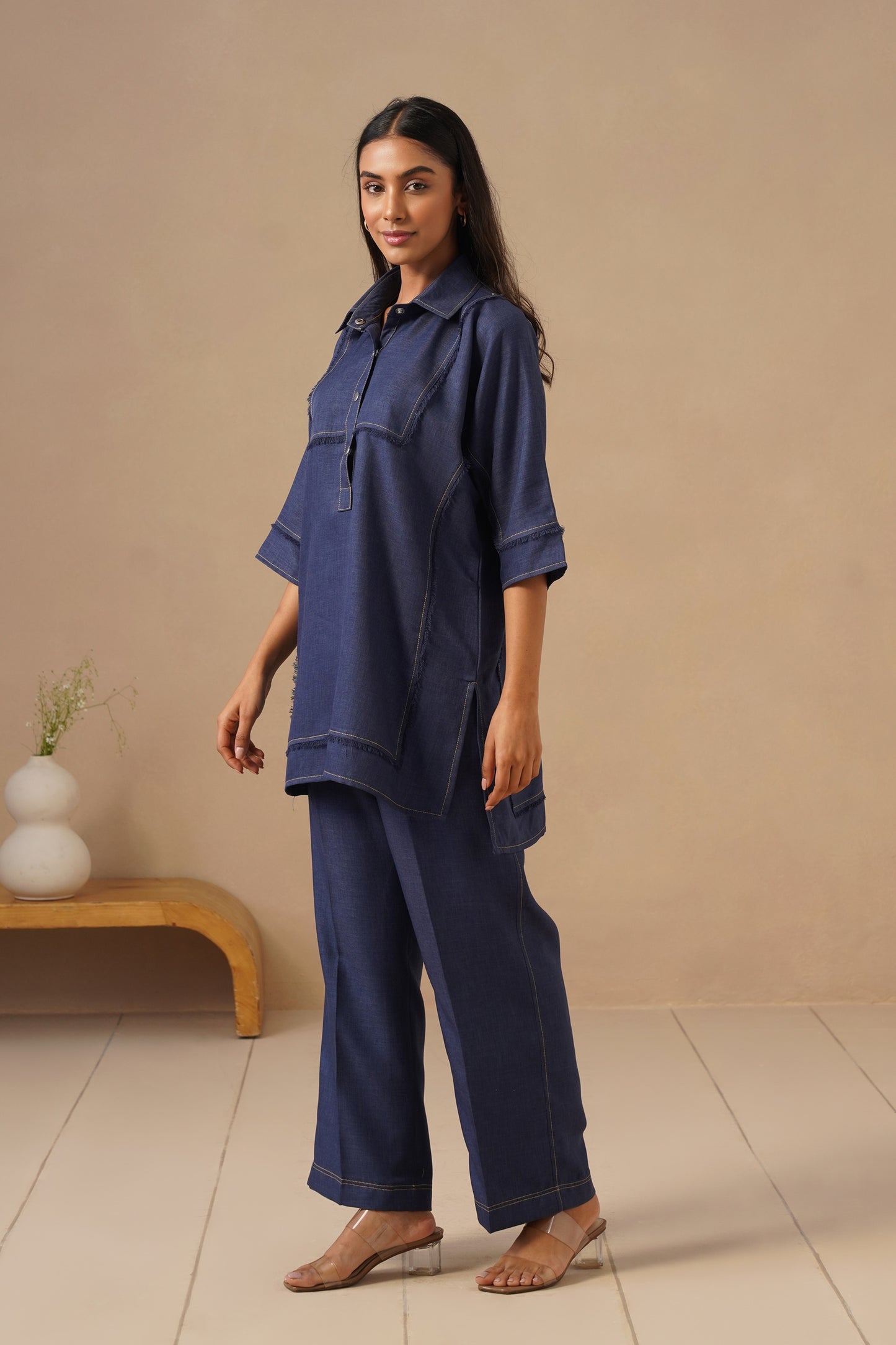Linen Fabric with Pants