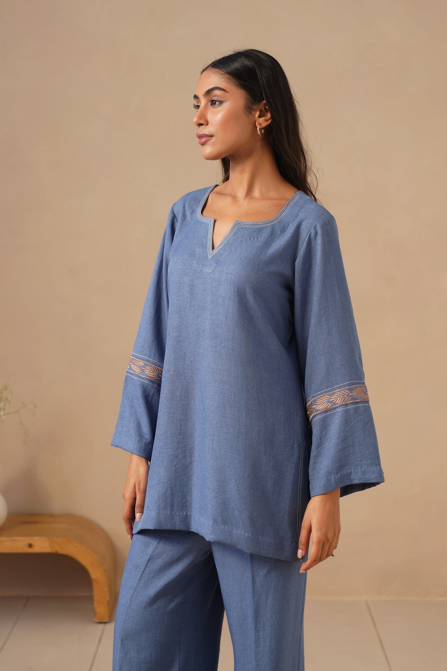 Linen Fabric with Pants