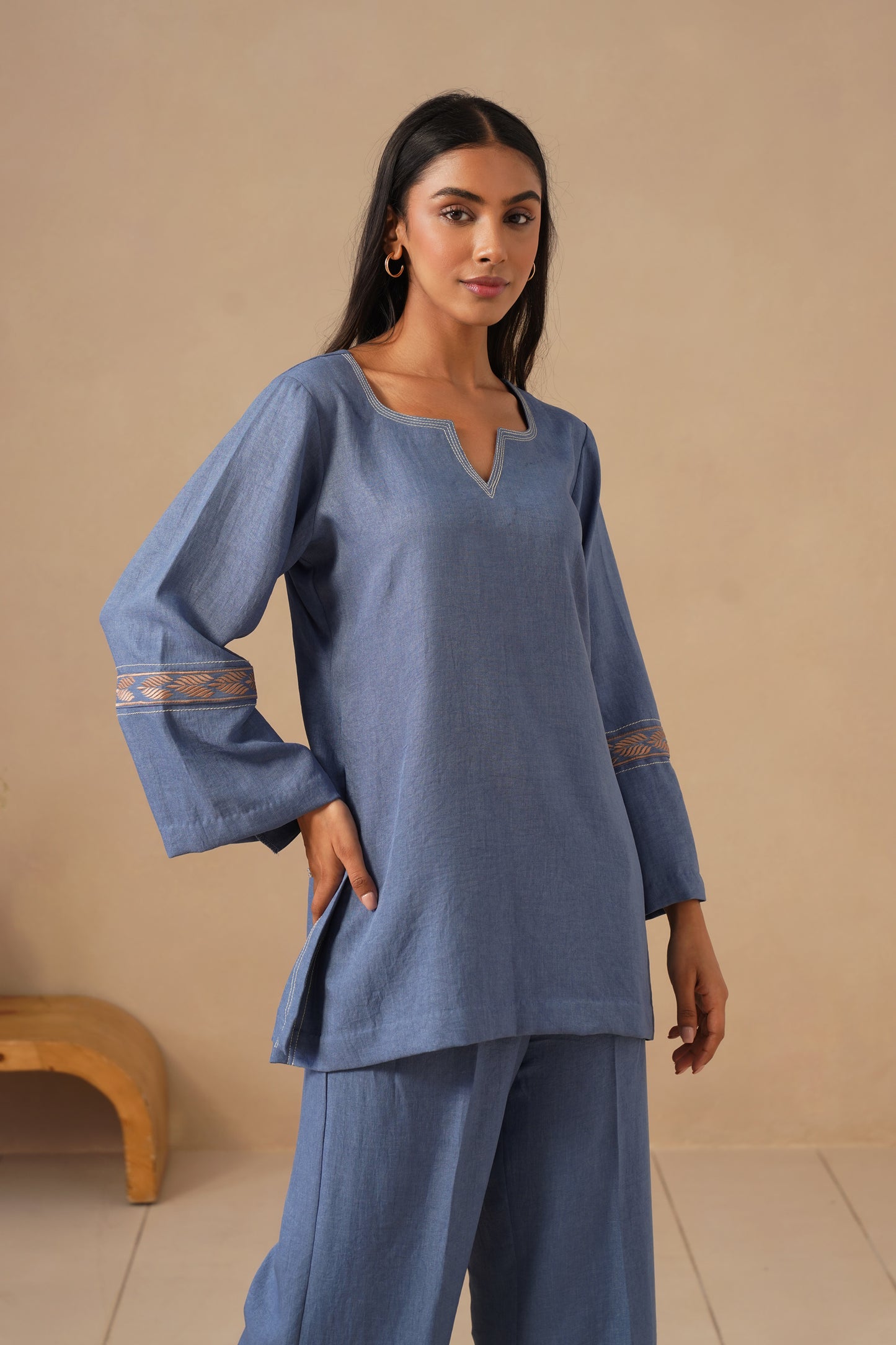 Linen Fabric with Pants