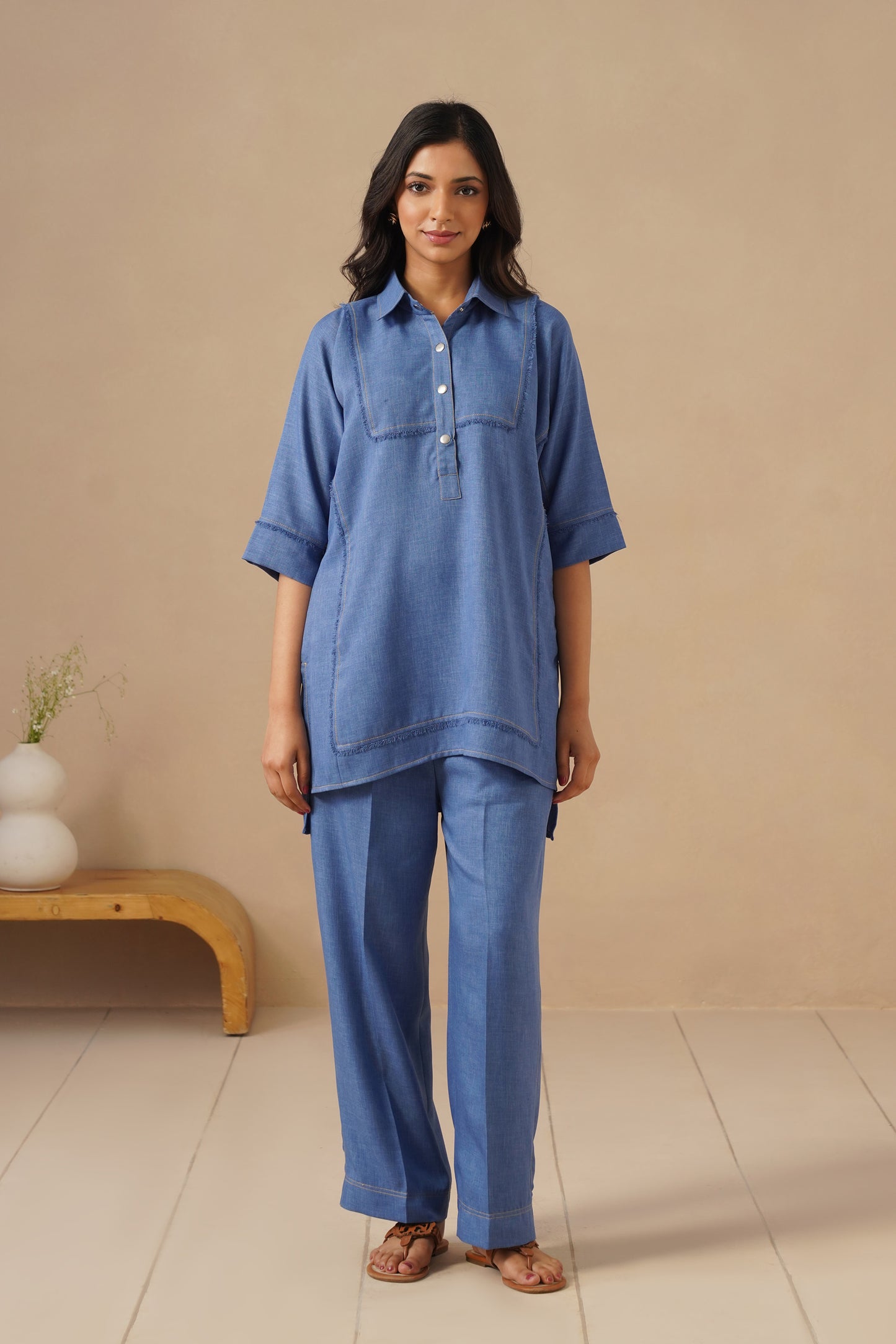 Linen Fabric with Pants