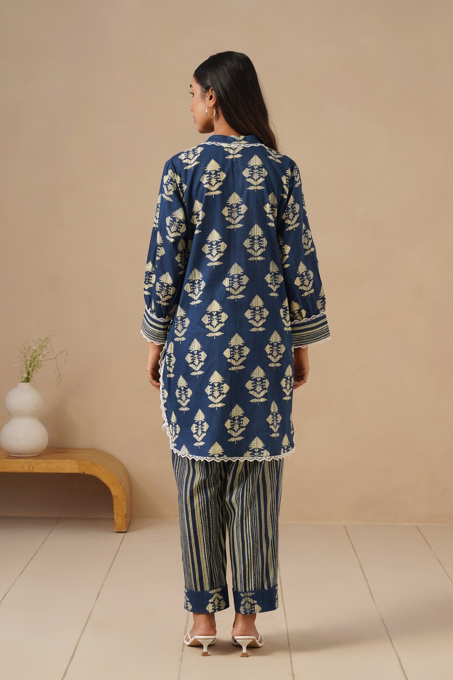 Cotton Fabric with Lases and  Pants