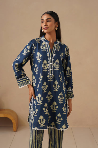 Cotton Fabric with Lases and  Pants