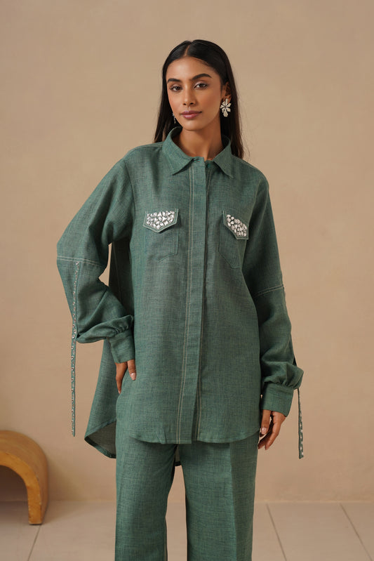 Linen Co-ord Set with Loose Pants
