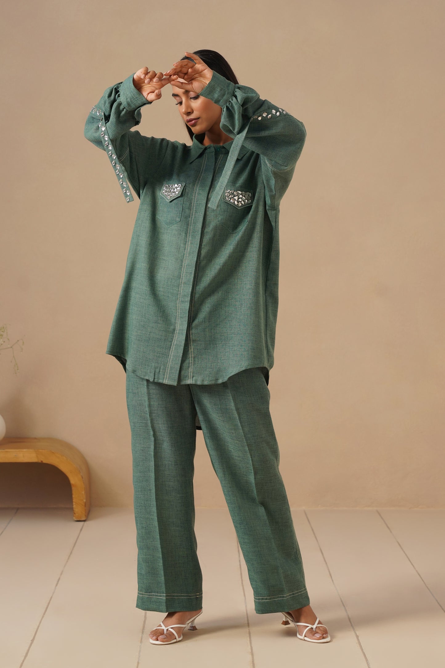 Linen Co-ord Set with Loose Pants