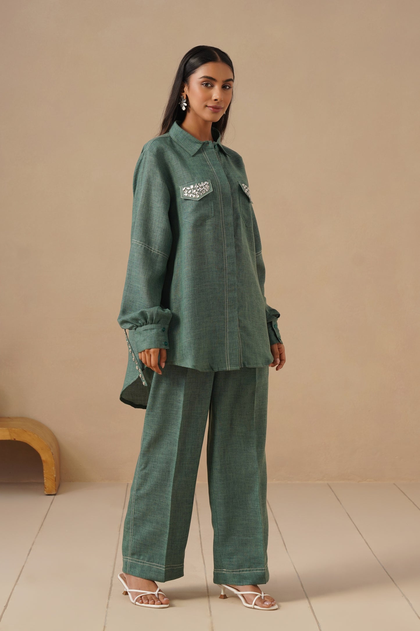 Linen Co-ord Set with Loose Pants