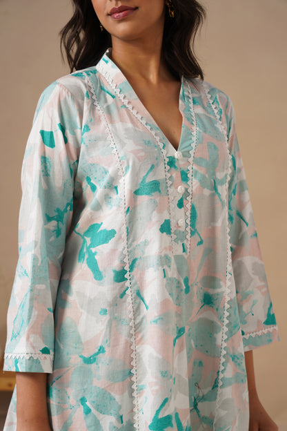 Cotton Fabric with Lases and  Pants