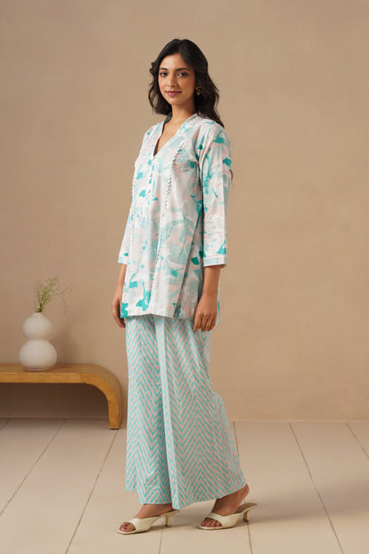 Cotton Fabric with Lases and  Pants
