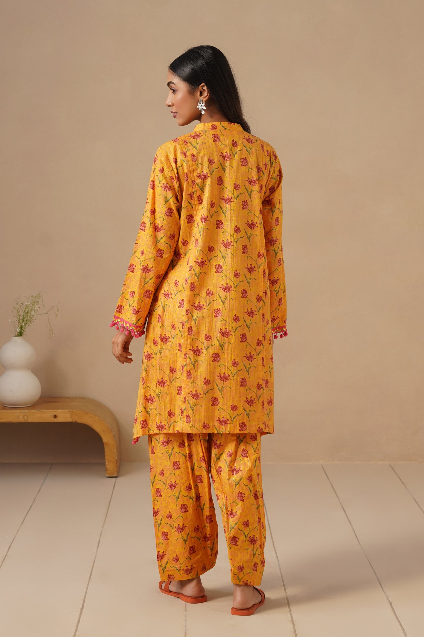 Cotton Fabric with Lases and  Pants