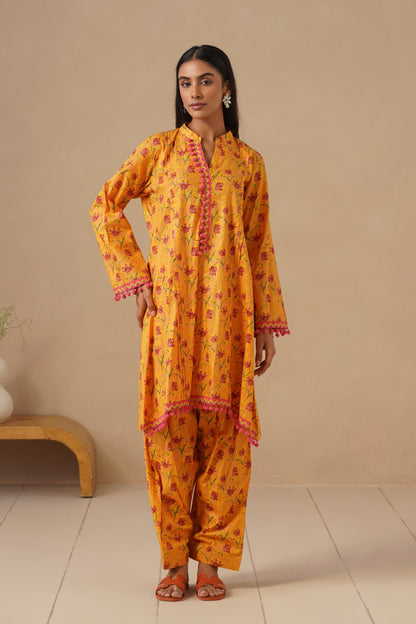Cotton Fabric with Lases and  Pants