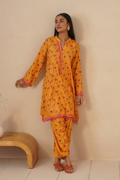 Cotton Fabric with Lases and  Pants