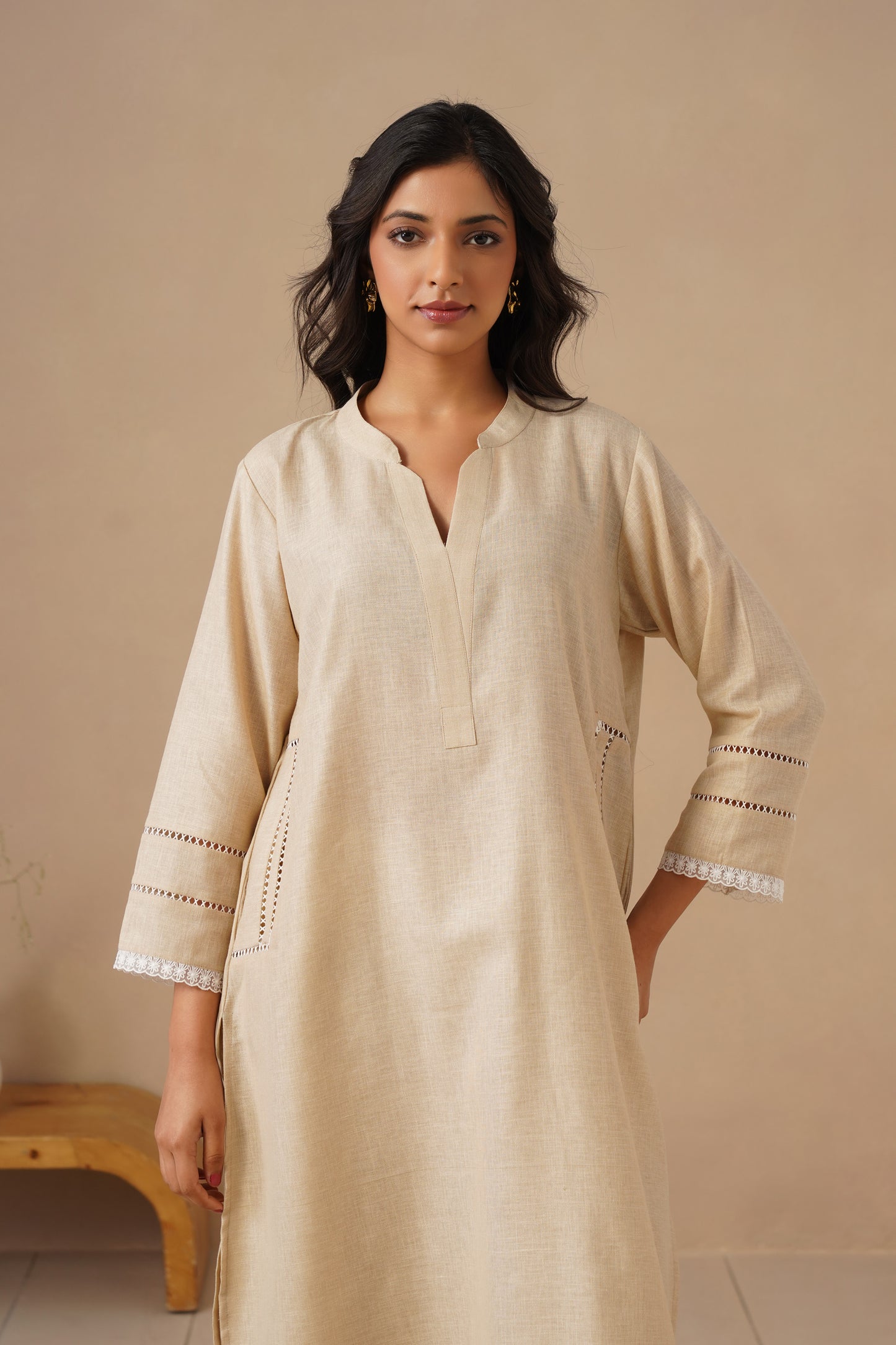 Linen Co-ord Set with Lases and Pants