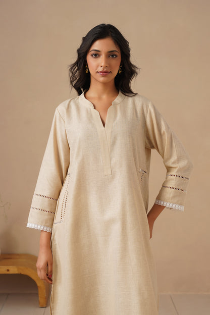 Linen Co-ord Set with Lases and Pants