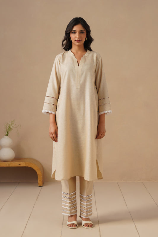 Linen Co-ord Set with Lases and Pants