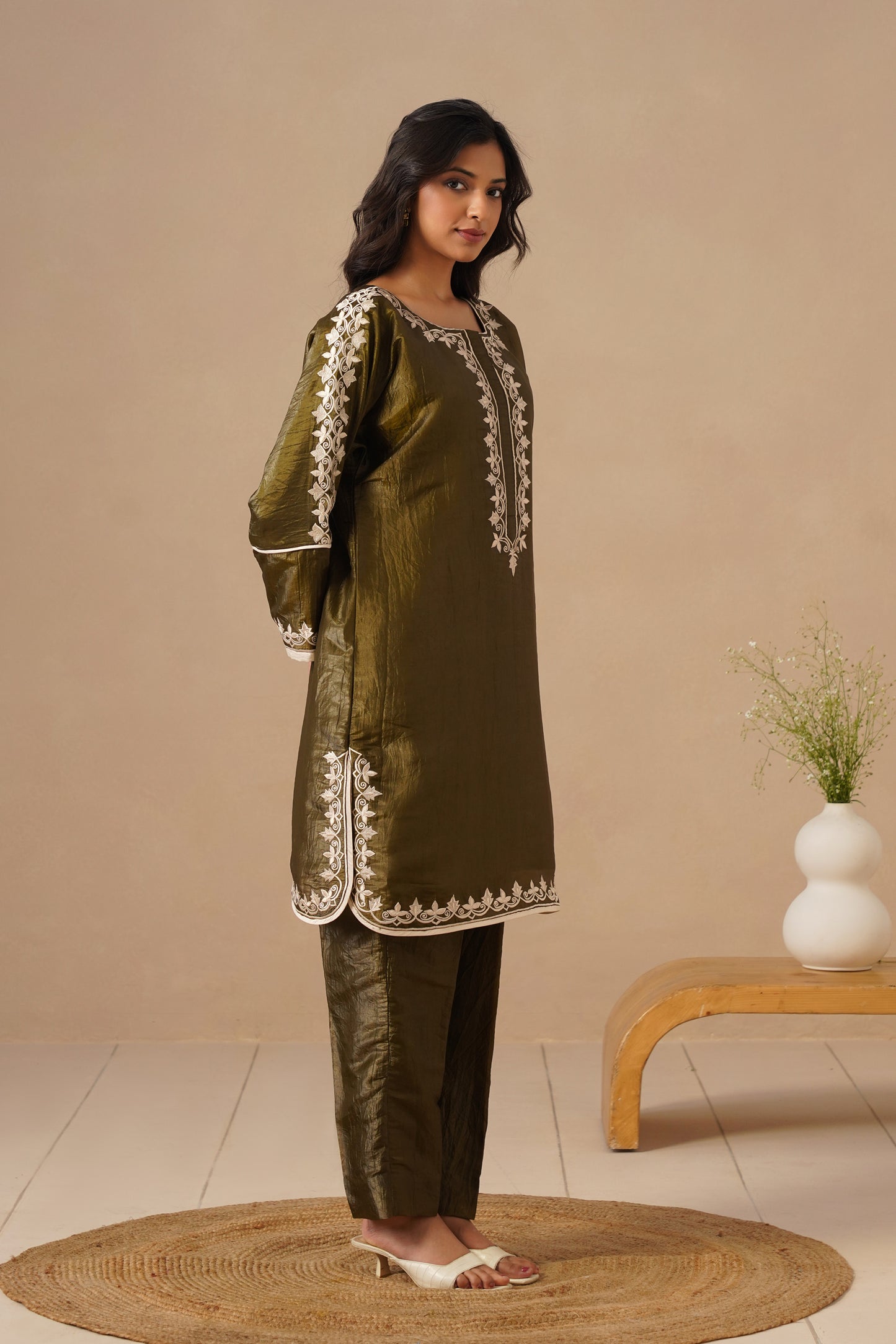 Silk Fabric Embroidered