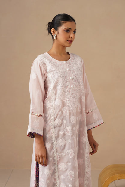 Lucknawi Suit with Printed Salwar