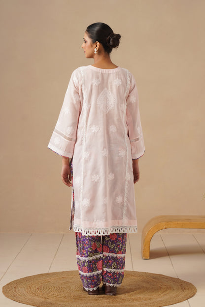 Lucknawi Suit with Printed Salwar