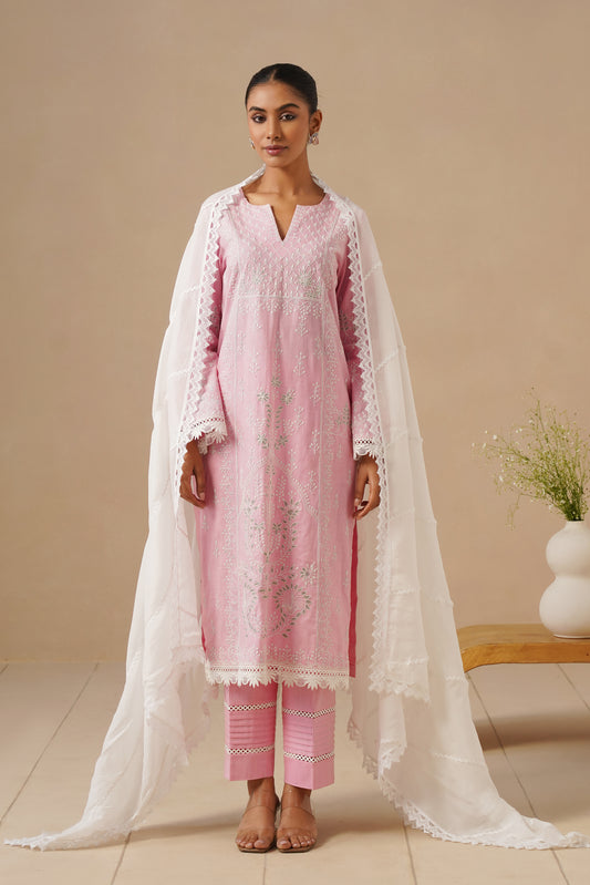 Linen with Lases and Dori Work