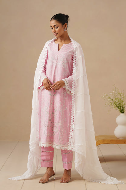 Linen with Lases and Dori Work