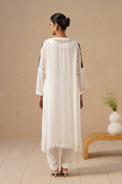 Organza Silk Fabric with Lases with Plazo