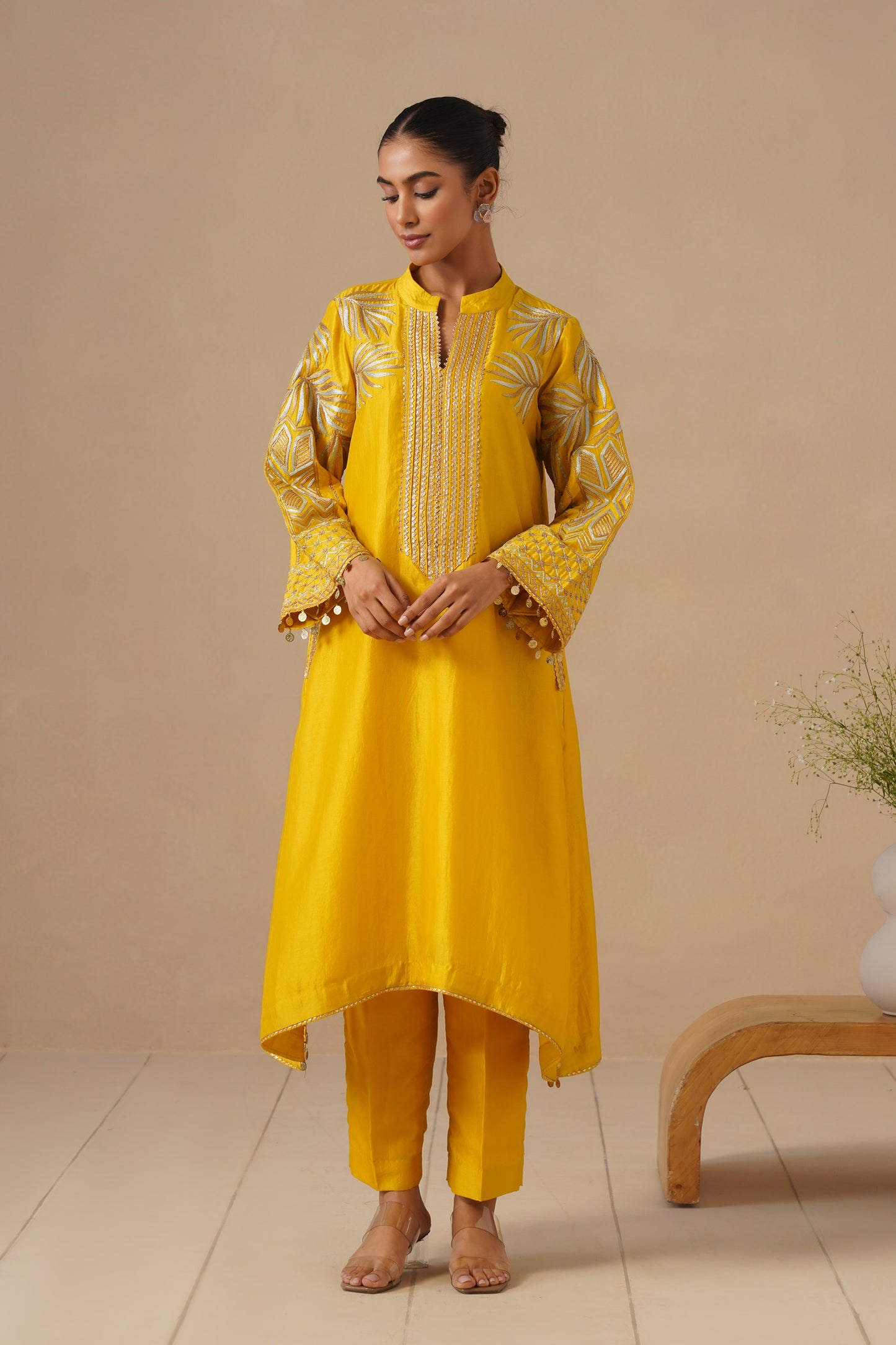 Russian Silk Fabric Embroidered and Pants