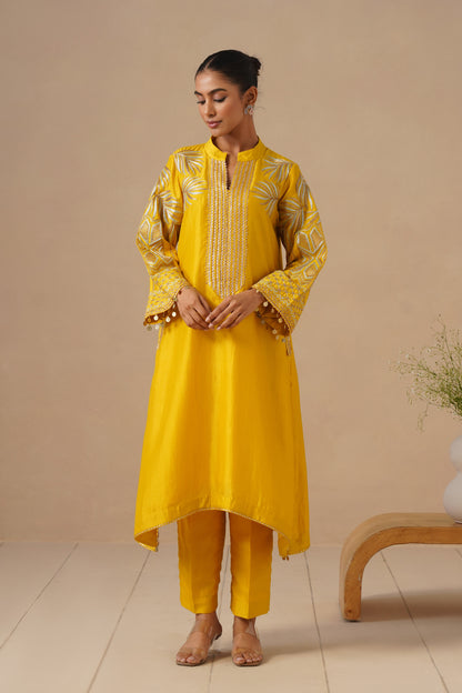 Russian Silk Fabric Embroidered and Pants
