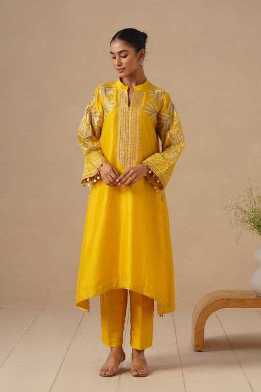 Russian Silk Fabric Embroidered and Pants