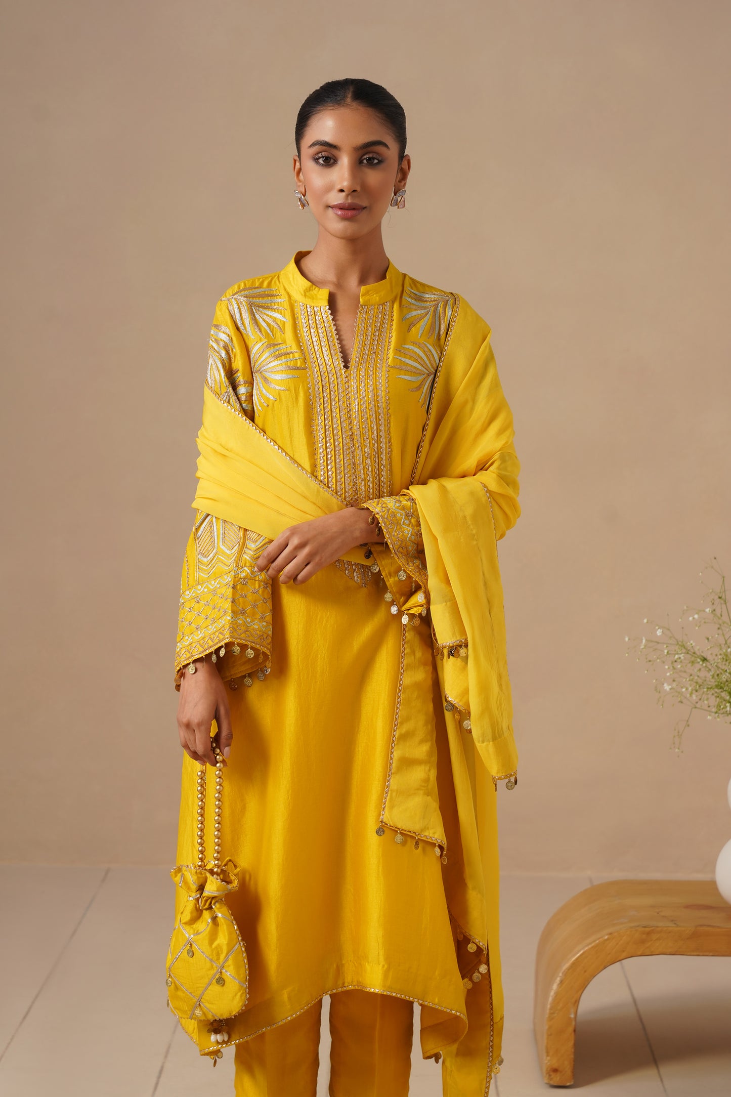 Russian Silk Fabric Embroidered and Pants