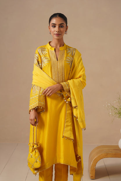 Russian Silk Fabric Embroidered and Pants
