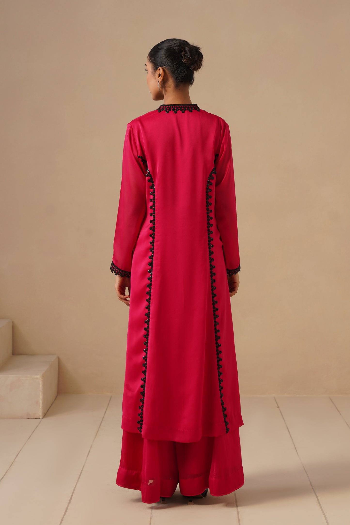 Organza Silk Fabric with Lases with Sharara