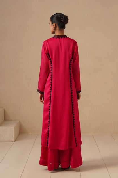 Organza Silk Fabric with Lases with Sharara