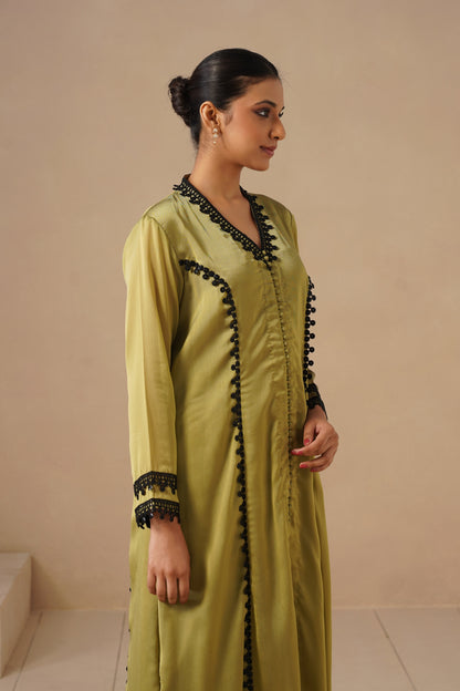 Organza Silk Fabric with Lases with Sharara