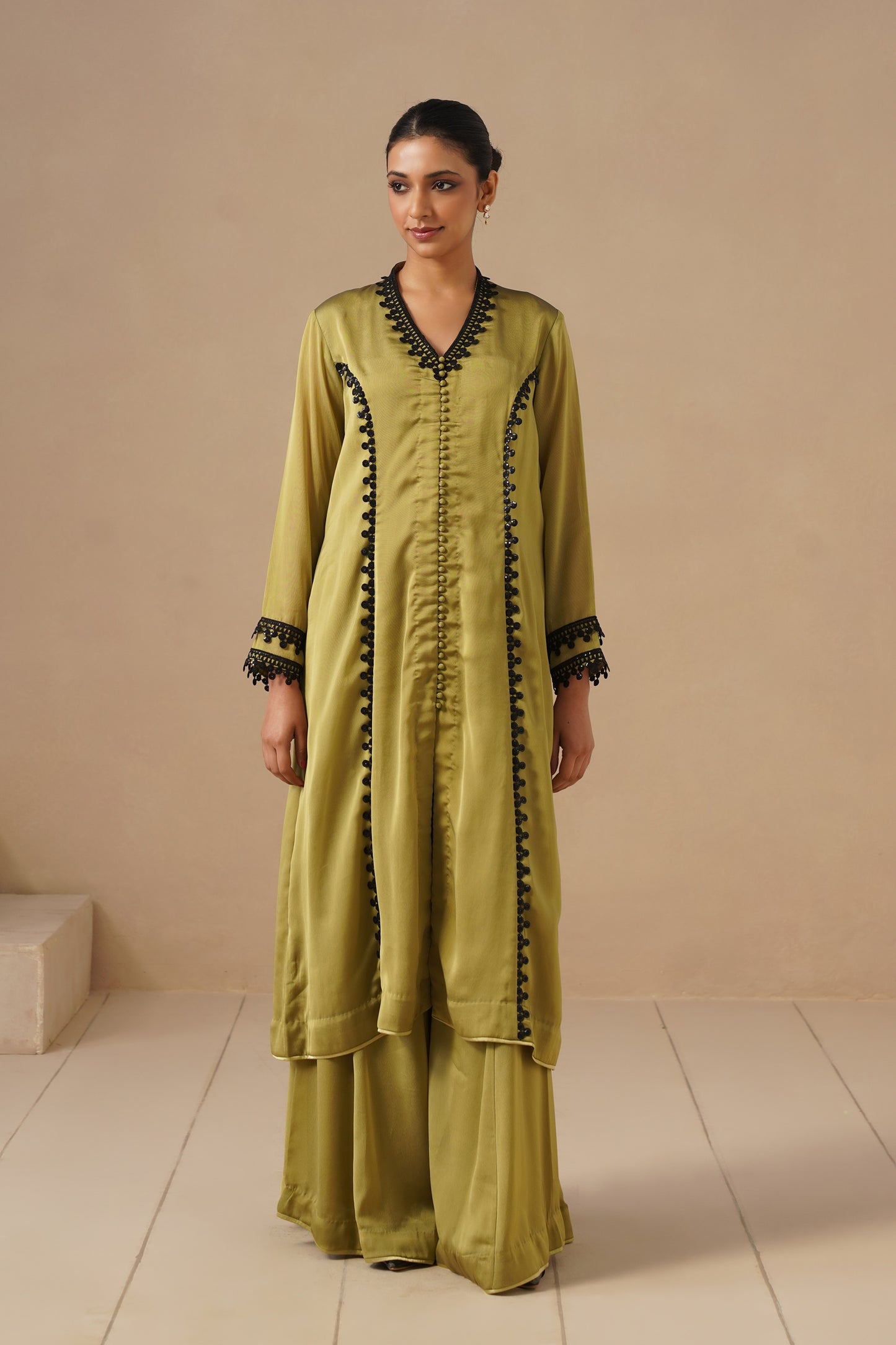 Organza Silk Fabric with Lases with Sharara