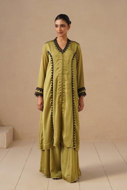 Organza Silk Fabric with Lases with Sharara