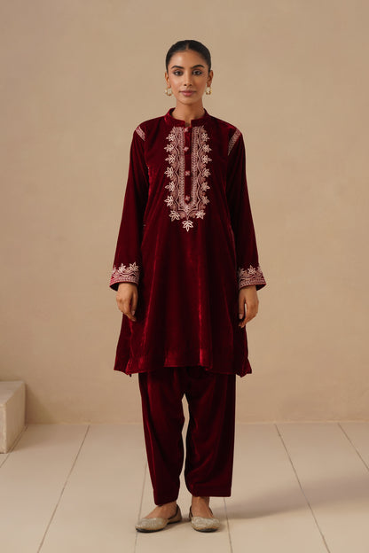 Velvet with Embroidered with Pakistani Salwar