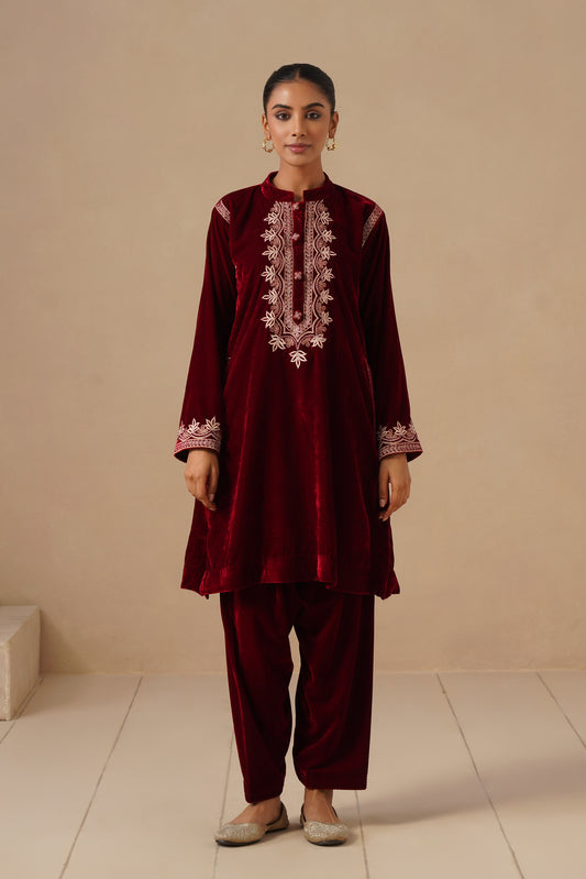 Velvet with Embroidered with Pakistani Salwar