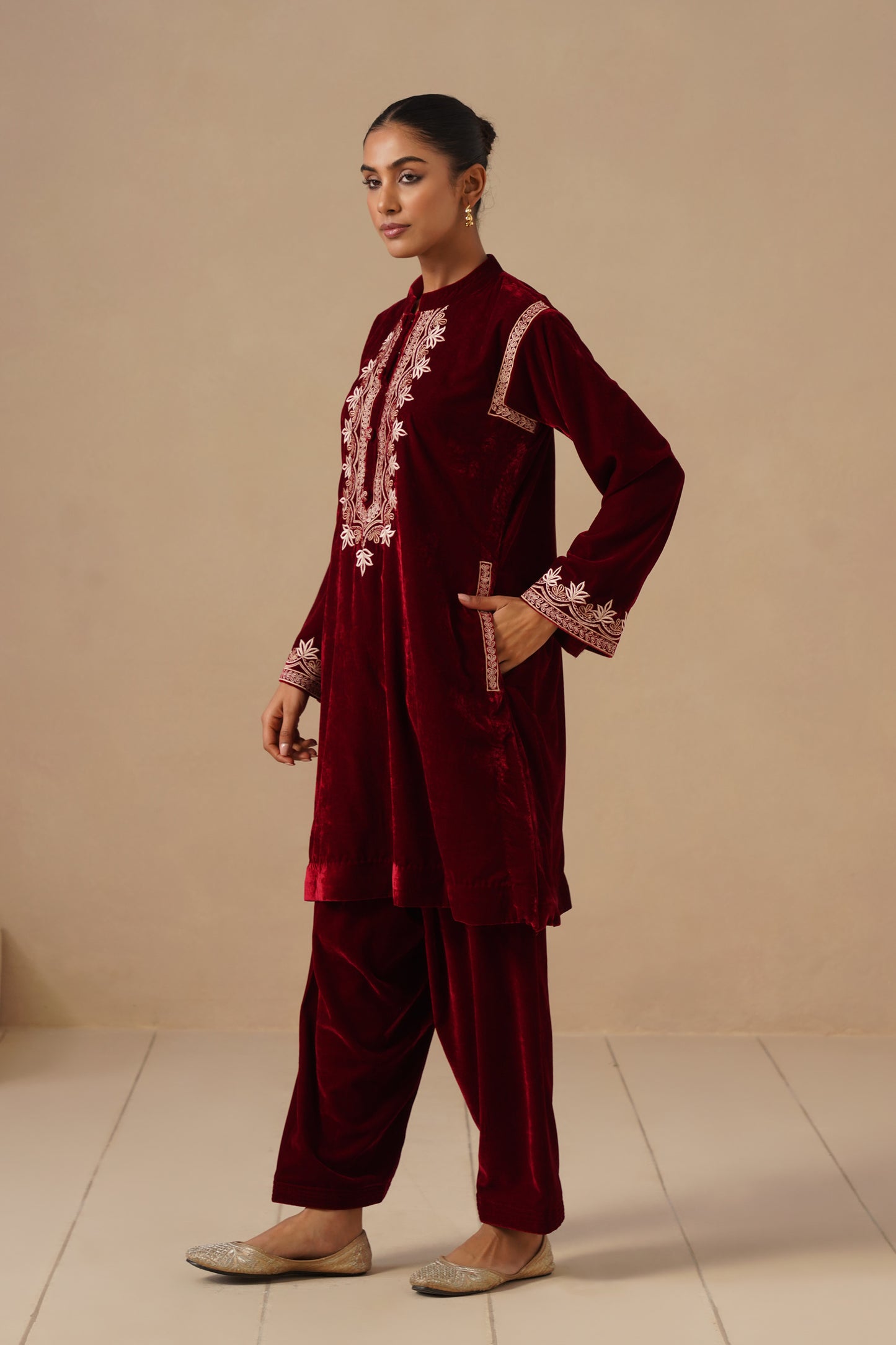 Velvet with Embroidered with Pakistani Salwar
